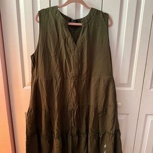 Sleeveless Olive Green Dress Plus Size Bloomchic